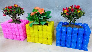 Good Idea | Recycling Plastic Bottles to Make Beautiful Planter Pot For Your Garden