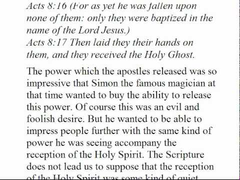 Being Baptized in the Holy Spirit is not the same as Being Born Again