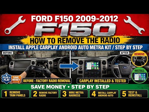 2009-2012 Ford F150 How to remove radio Install Apple carplay android auto Metra kit step by step