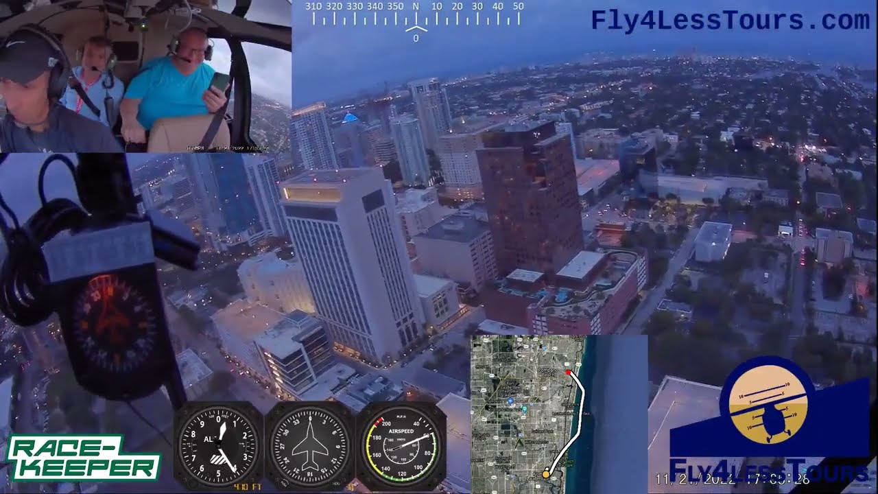 Scenic helicopter flight video