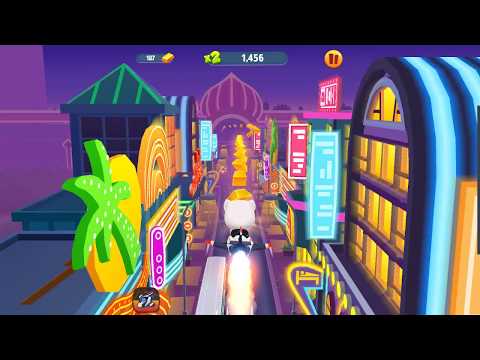 Talking Tom Gold Run AGENT ANGELA in Night Las Vegas