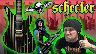 Video thumbnail for Schecter Synyster Gates Custom S - Avenged Sevenfold Signature Guitar by Tyrannosaurus Riffs