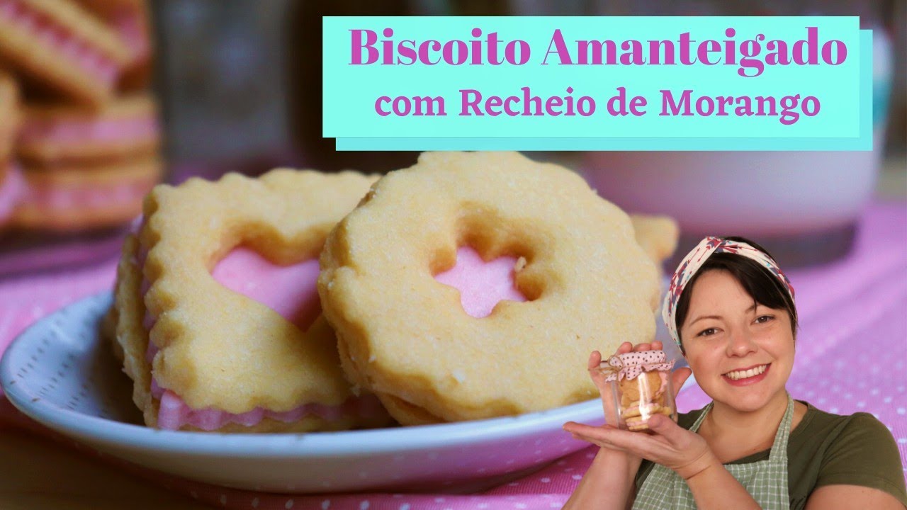 Biscoito Amanteigado Recheado de Morango | Como fazer biscoito recheado em casa | Priscila Piardi