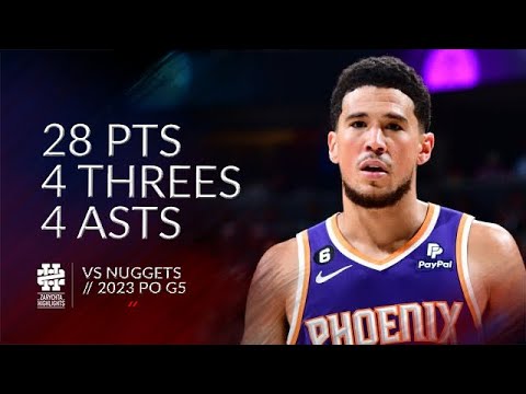 Devin Booker 28 pts 4 threes 4 asts vs Nuggets 2023 PO G5