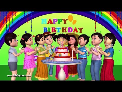 Happy Birthday Song - 3D Animation English Nursery Rhymes & Songs For