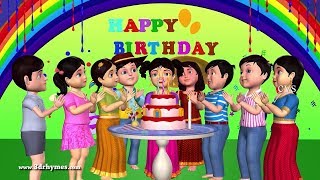 Happy Birthday Song - 3D Animation English Nursery Rhymes &amp; Songs For Children