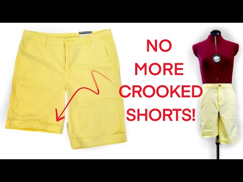 Part of a video titled How to Shorten .. SHORTS - Tailor's Tips for an EVEN Hem! - YouTube