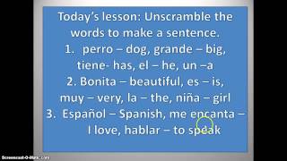 Helen's Spanish Center - Unscramble words to make sentences