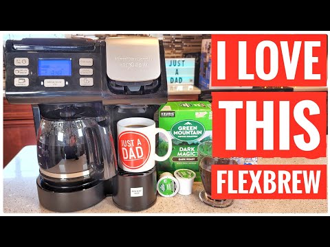 Hamilton Beach FlexBrew Trio 2-Way Coffee Maker, Compatible with K-Cup Pods or Grounds, Combo, Single Serve & Full 12c Pot, Black - Fast Brewing (49902) video review thumbnail