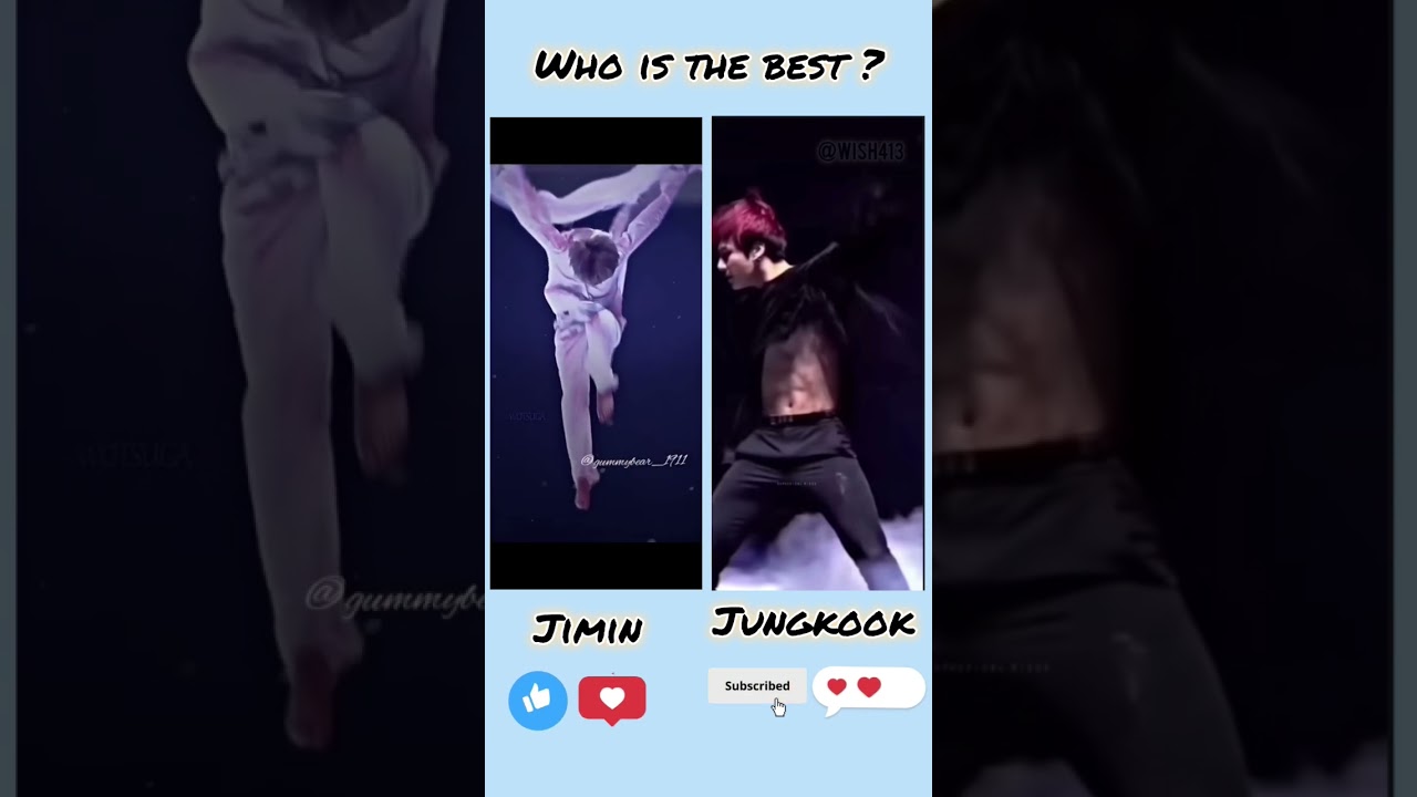 who is the best ?? #bts Jimin OR Jungkook 👀🥀💕 #btsarmy