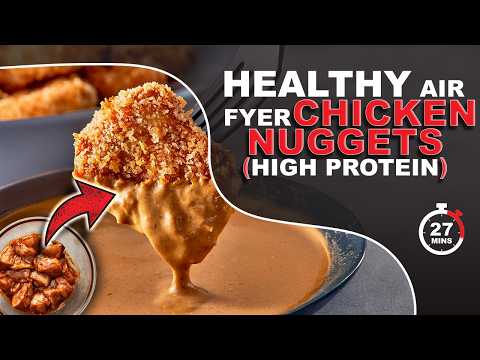 Recipe : Healthy Air Fryer Chicken Nuggets (High Protein) with copycat Chick-fil-A Sauce!