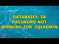 Databases SA Password Not Working For SQLAdmin