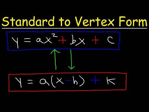 Standard Form to Vertex Form - Quadratic Equations