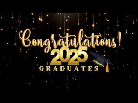 2025 Graduation Display Backdrop Background with Music Congratulations Graduates