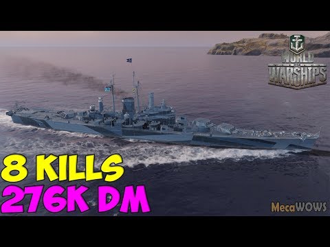 World of WarShips | Des Moines | 8 KILLS | 276K Damage -  Replay Gameplay 4K 60 fps
