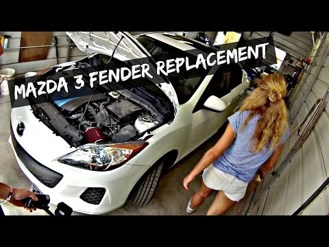 How to remove and replace left or right fender on Mazda 3 2010 2011 2012 2013