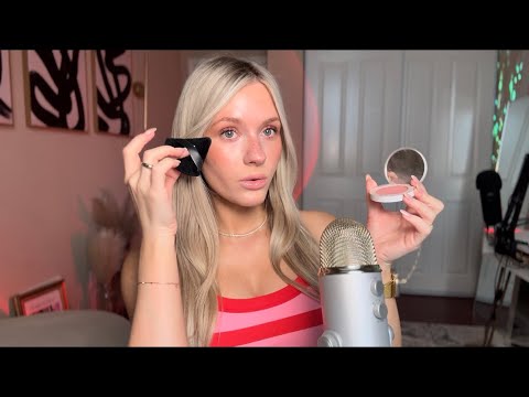 ASMR Doing My Makeup (Face Touching Sounds, Soft Tapping, Mouth Sounds)