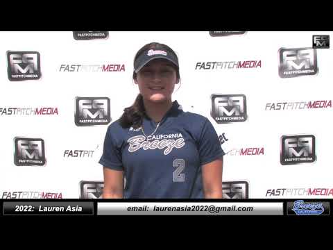 2022 Lauren Asia Committed San Diego University Outfield and Catcher Softball Skills Video