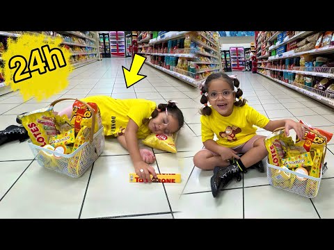 Amira dort dans le magasin 😂￼ 24 heures une seule couleur😍