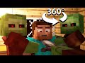 Zombie Life - 360° Minecraft Animation [VR] 4K Video