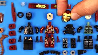 YouTube thumbnail: LEGO Avengers: Iron Man, Black Widow and Black Panther | Unofficial Minifigures