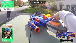 Nerf War:  Parents vs Kids 2
