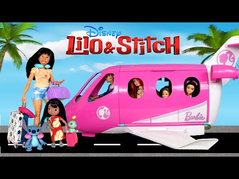 Lilo & Stitch Barbie Dolls Airplane Travel Routine