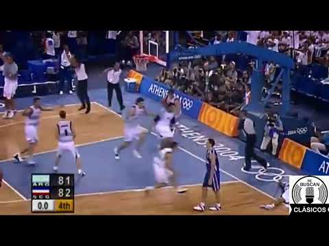 ARGENTINA VS SERBIA ATENAS 2004 - Segundos Finales - Palomita de Ginóbili