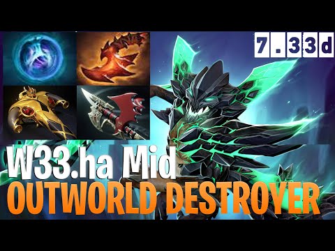 W33.ha Mid Outworld Destroyer - Dota 2 Pro Immortal OD Gameplay 7.33d