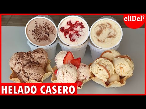 Homemade ICE CREAM 3 INGREDIENTS in 5 MINUTES 🍓🍫 Creamy 3 FLAVORS to SELL