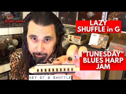 How To Not Suck with a Lazy Shuffle!🎵- Blues Harmonica Jam  - Blues Harp Licks  - Tunesday 97