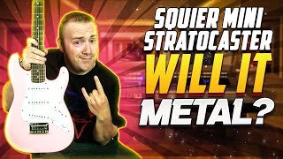 Video thumbnail for Will It Metal??? Squier Mini Stratocaster |Shell Pink by Cryptic Mask Guitar