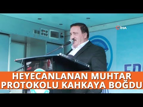 Heyecanlanan Muhtar, Protokolü Kahkahaya Boğdu