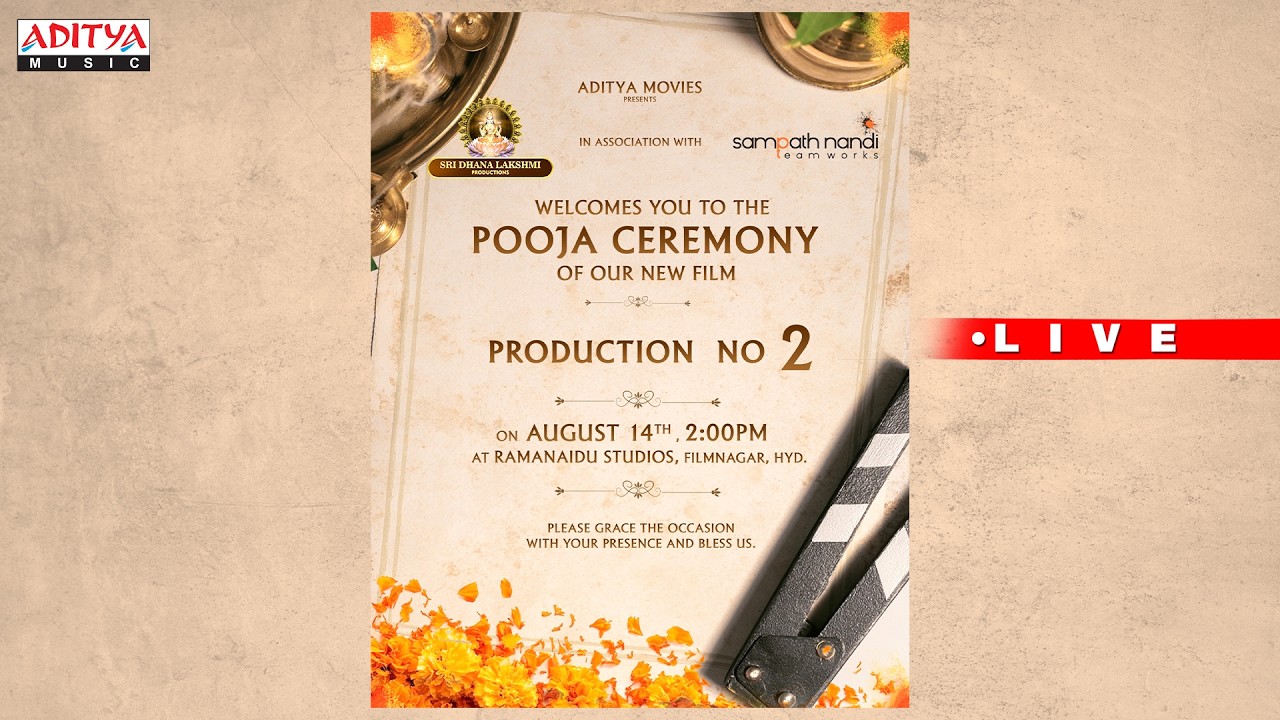 A New Journey Begins! ✨PRODUCTION NO 2 Pooja Ceremony | Aditya Movies Presents | Sampath Nandi