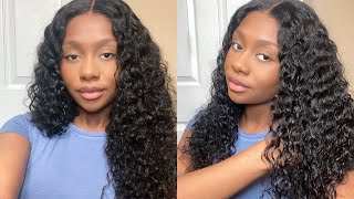 EASY 4x4 LACE DEEP WAVE WIG INSTALL | COMPLETELY GLUELESS INSTALL | Ft. Luvme Hair