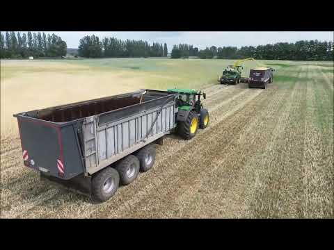 John Deere 9700i GPS häckseln im Oderbruch 2023 mit der Daue & Partner GmbH Neulewin