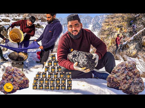 Kashmir Ke Barfile Pahado Wali Black Gold Shilajit Full Making Process Rs. 850/- l Kashmir Food Tour