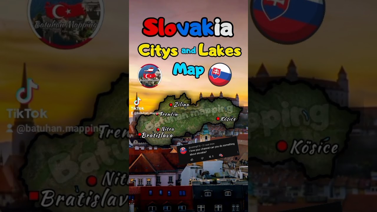 Slovakia cities and lakes map #mapping #geography #slovakia#viral