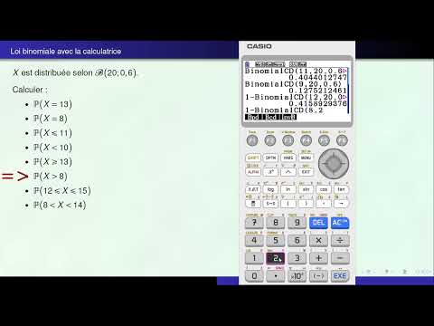 Probabilités avec loi binomiale Casio