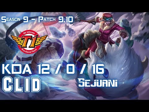 SKT T1 Clid SEJUANI vs KARTHUS Jungle - Patch 9.10 KR Ranked