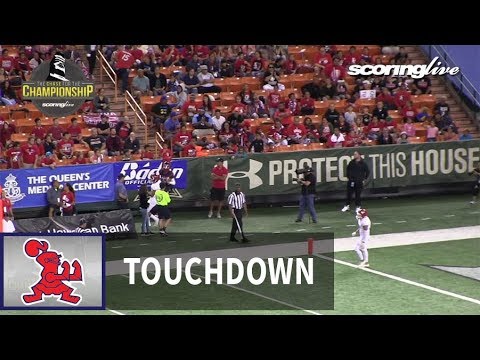 Kahuku vs. Saint Louis: M. Quinn, 11-yd TD pass from C. Cordeiro - HHSAA Open Championship (2017)