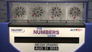 Midday Numbers Game Drawing: Monday, August 31, 2015