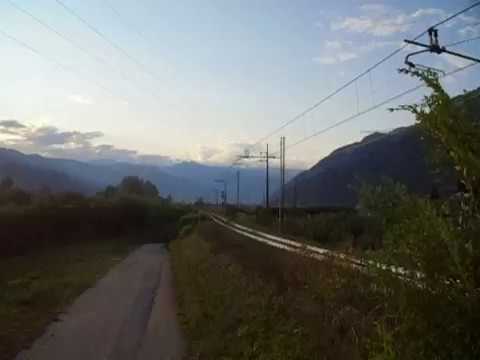 16.08.2018. TRENO FLIRT ETR 170 SAD IN TRANSITO A TERLANO (BZ).