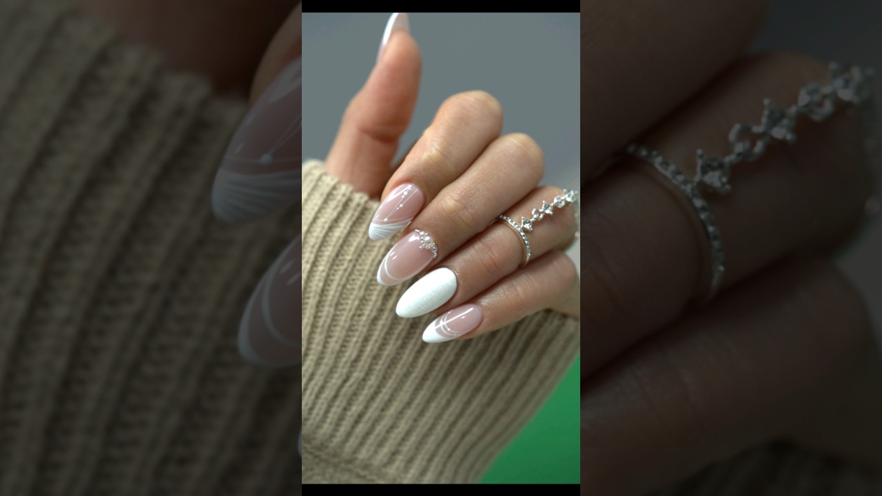 French Tip Nail Art Design | Wedding Nails #short #frenchtips #nailart #gelnails