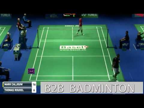 2017 YONEX SWISS OPEN R64 MS Mark Caljouw vs Thomas Rouxel