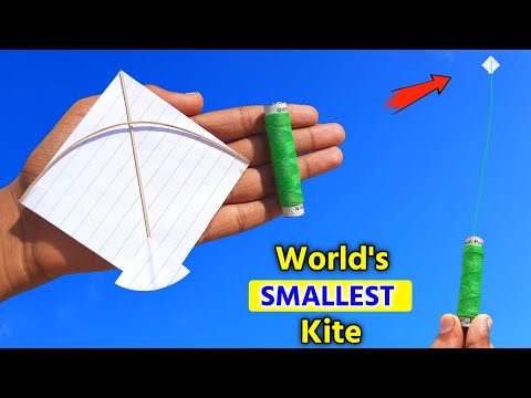 how to make world's smallest kite , flying Tiniest  notebook paper kite , how to make kite , patang
