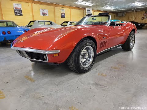 1969 Monza Red Corvette Convertible 350Hp 4spd Video