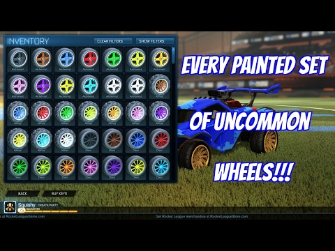 Rocket League | EVERY UNCOMMON WHEEL IN THE GAME SHOWCASE:!!! (All Painted Uncommons)