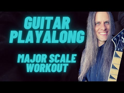 GUITAR PLAY ALONG THE MAJOR SCALE (Learning the major scale with tabs and alternate picking)