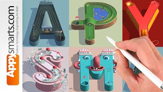 Letters of the Alphabet Play Marble Run (or Golf):  Alphaputt - free puzzle game review and demo